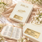 Pismo Święte ST i NT ecru – wnętrze Biblii i personalizacja