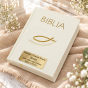 Biblia ecru z grawerem – personalizowana pamiątka Pierwszej Komunii