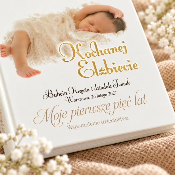 Moje pierwsze pięć lat Anne Geddes – zbliżenie personalizowanej dedykacji