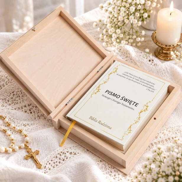 Biblia Rodzinna DOMUS – Pismo Święte w opcjonalnym drewnianym pudełku