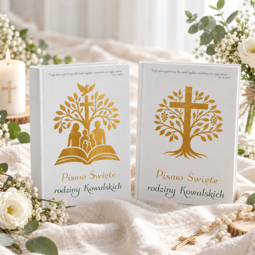 Biblia Rodzinna Drzewo Wiary i Drzewo Życia – dwa wzory nadruku