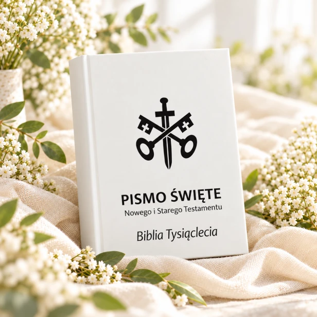 Biblia Tysiąclecia Klucze Piotrowe – religijny nadruk UV