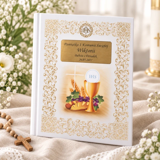 Pamiątka Pierwszej Komunii - personalizowany album IHS