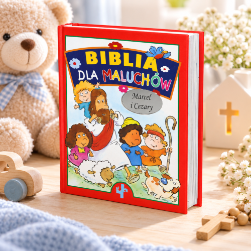 Biblia dla maluchów – personalizowana książka religijna w pokoju dziecięcym