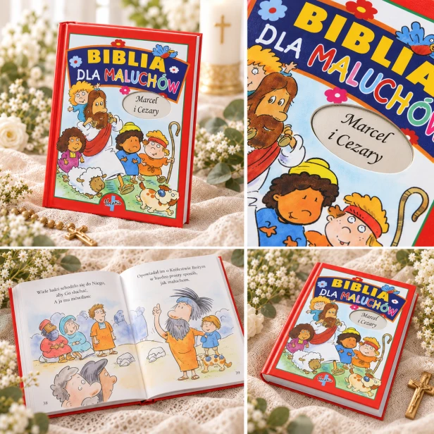 Biblia dla maluchów – kolaż okładki i ilustracji