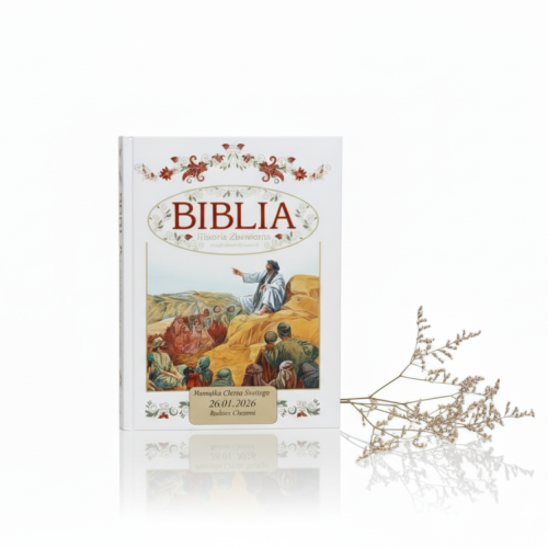 Biblia Historia Zbawienia w Opowiadaniach z grawerem – Pamiątka Chrztu Świętego | Prezent religijny