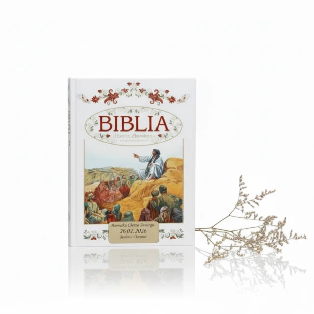 Biblia Historia Zbawienia w Opowiadaniach z grawerem – Pamiątka Chrztu Świętego | Prezent religijny