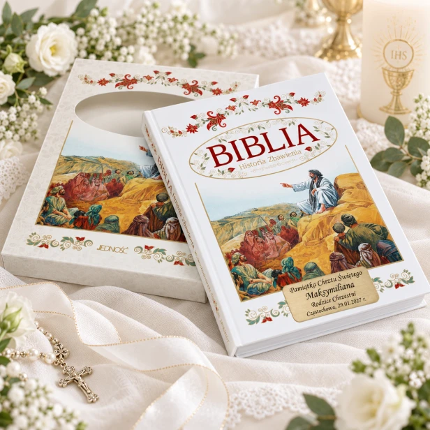 Biblia Historia zbawienia – ilustrowana pamiątka Chrztu Świętego lub Komunii
