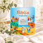 Biblia malucha z personalizacją – niebieska okładka i dedykacja na Chrzest