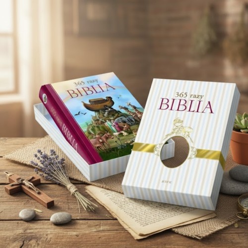 365 razy Biblia – Pamiątka Chrztu lub Komunii w eleganckim pudełeczku