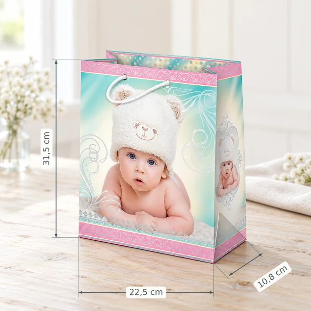 Torebka prezentowa Pastel Baby A4 – wymiary 22 × 31 cm