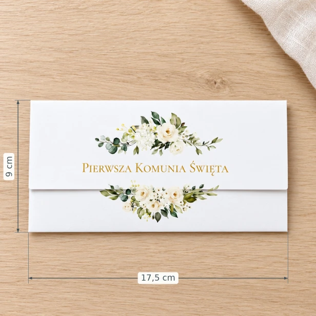 Koperta na pieniądze na Komunię Świętą – wymiary 17,5 × 9 cm
