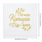 Biała serwetka komunijna 16,5 × 16,5 cm – złota kaligrafia i Biblia