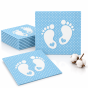 Serwetki Baby Stópki niebieskie – na chrzciny i baby shower, 33 × 33 cm, 20 szt.