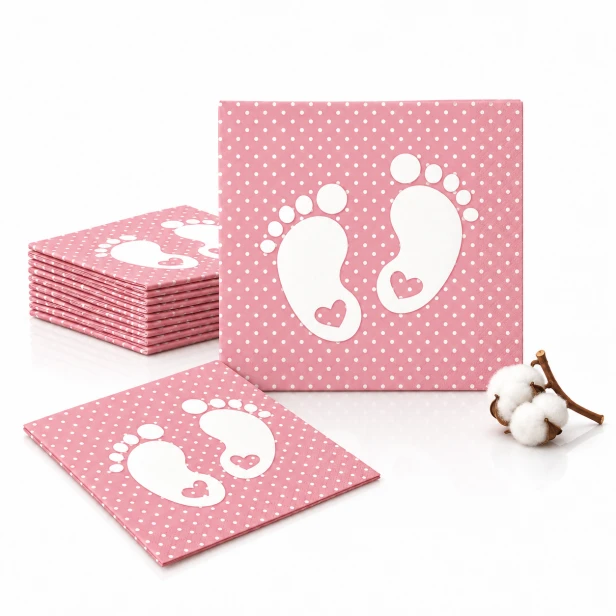 Serwetki Baby Stópki różowe – na chrzciny i baby shower, 33 × 33 cm, 20 szt.