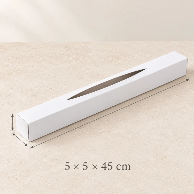 Pudełko kartonowe na świecę – wymiary 5 × 5 × 45 cm