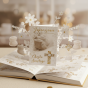 Eleganckie zaproszenia na Chrzest Święty – BABY ANGEL w jasnej aranżacji