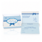 Zaproszenia na Chrzest Święty BABY BLUE – niebieskie z kokardką, 5 szt.