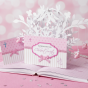 Różowe zaproszenia na Chrzest Święty – BABY PINK, 5 sztuk
