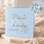 Zaproszenie na chrzest dla chłopca – makro holograficznych zdobień i perełek