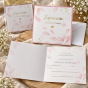 Zaproszenie na Chrzest Święty z kopertą – elegancki wzór PINK LIŚCIE