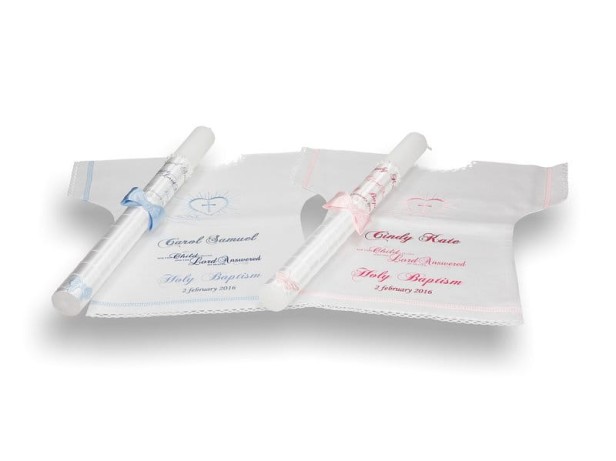 Personalised Christening Candle & Garment, Baptism