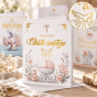 Złocona kartka na Chrzest Święty z gołębicą – elegancki karnet B6