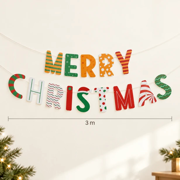 Baner Merry Christmas 3 m – girlanda do dekoracji domu