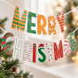 Baner świąteczny Merry Christmas – kolorowe litery w aranżacji