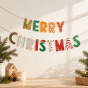 Kolorowy baner Merry Christmas – dekoracja świąteczna