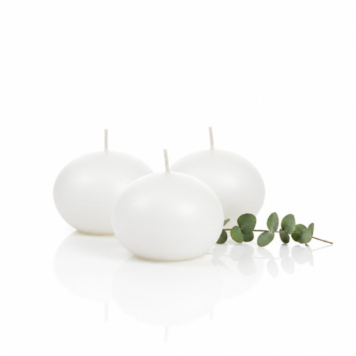 Świeca pływająca matowa biała 8 cm – dekoracja do wody