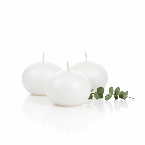 Świeca pływająca matowa biała 8 cm – dekoracja do wody