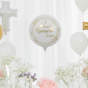 Balon komunijny 45 cm – kłosy i złote ornamenty