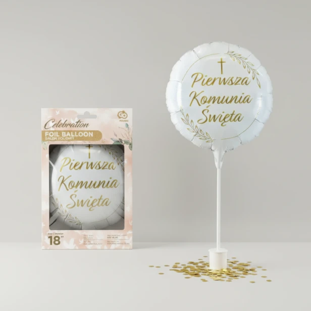 Balon komunijny Kłosy 45 cm – wzór i dekoracja