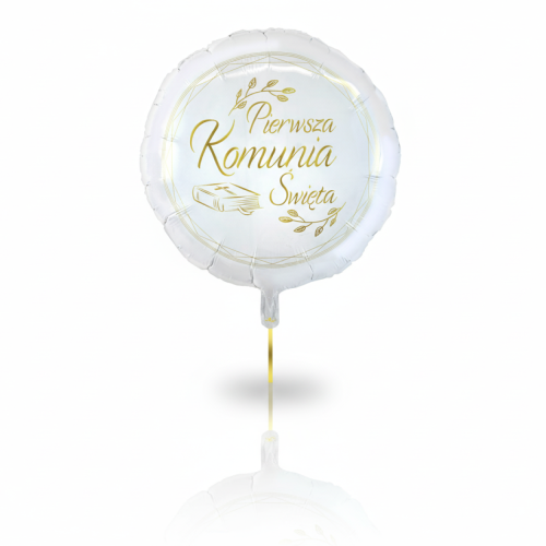Balon foliowy komunijny BIBLIA – biało-złoty 45 cm