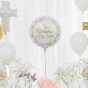 Balon komunijny 45 cm z Biblią – pastelowa aranżacja