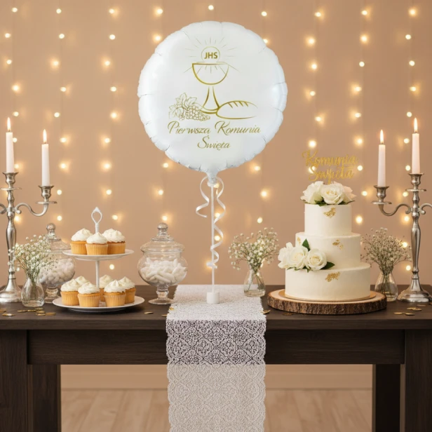 Balon foliowy Chleb – elegancka dekoracja sali komunijnej