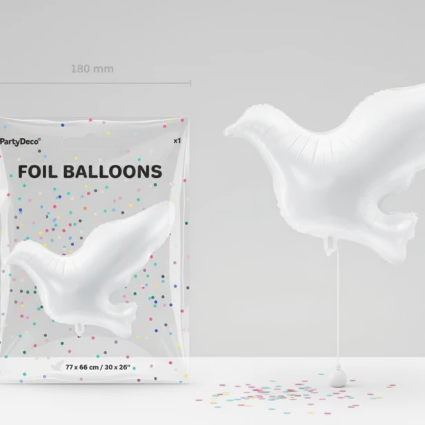 Balon foliowy gołąb L – kształt i detale skrzydeł