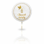 Balon foliowy Chrzest Święty – biało-złoty okrągły 33 cm