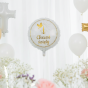 Balon chrzcielny biało-złoty – pastelowa aranżacja