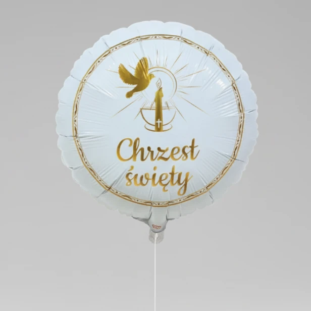 Balon foliowy Chrzest Święty – detal wzoru i kształtu