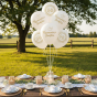 Balony komunijne IHS – biało-złota dekoracja ogrodowa