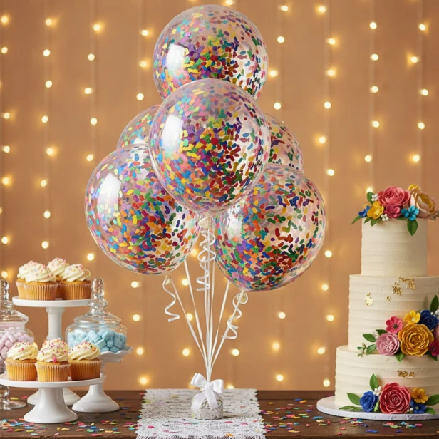 Balony konfetti 30 cm – dekoracja sali na przyjęcie