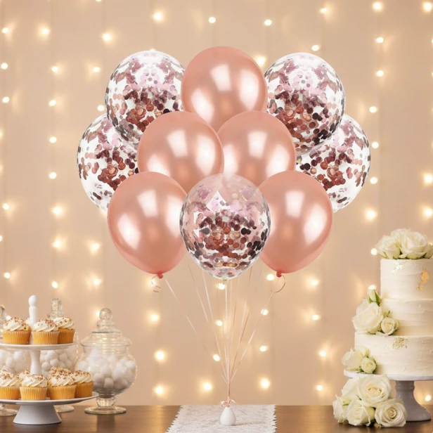 Balony chromowane ROSE GOLD – dekoracja sali