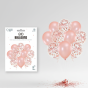 Zestaw balonów ROSE GOLD CHROM – 10 sztuk z konfetti