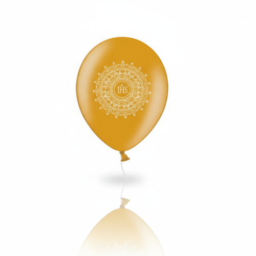 Balon komunijny Ornament Gold – złoty lateksowy 30 cm