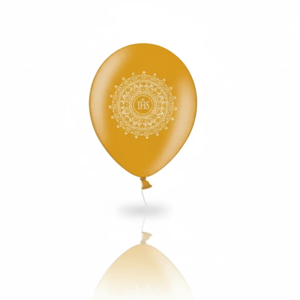 Balon komunijny Ornament Gold – złoty lateksowy 30 cm