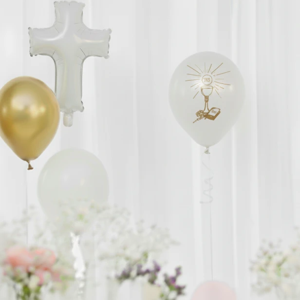 Balon komunijny Chalice & Scripture – elegancka aranżacja