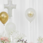 Balon komunijny biały 30 cm – klasyczna aranżacja