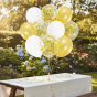 Balony WHITE & GOLD – dekoracja przyjęcia w ogrodzie